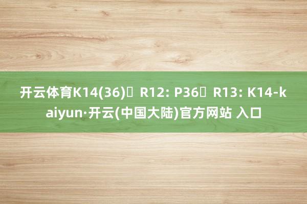 开云体育K14(36)	R12: P36	R13: K14-kaiyun·开云(中国大陆)官方网站 入口