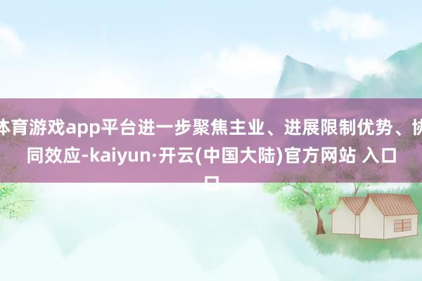 体育游戏app平台进一步聚焦主业、进展限制优势、协同效应-kaiyun·开云(中国大陆)官方网站 入口