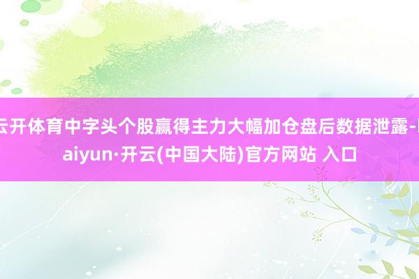 云开体育中字头个股赢得主力大幅加仓盘后数据泄露-kaiyun·开云(中国大陆)官方网站 入口