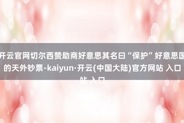 开云官网切尔西赞助商好意思其名曰“保护”好意思国的天外钞票-kaiyun·开云(中国大陆)官方网站 入口